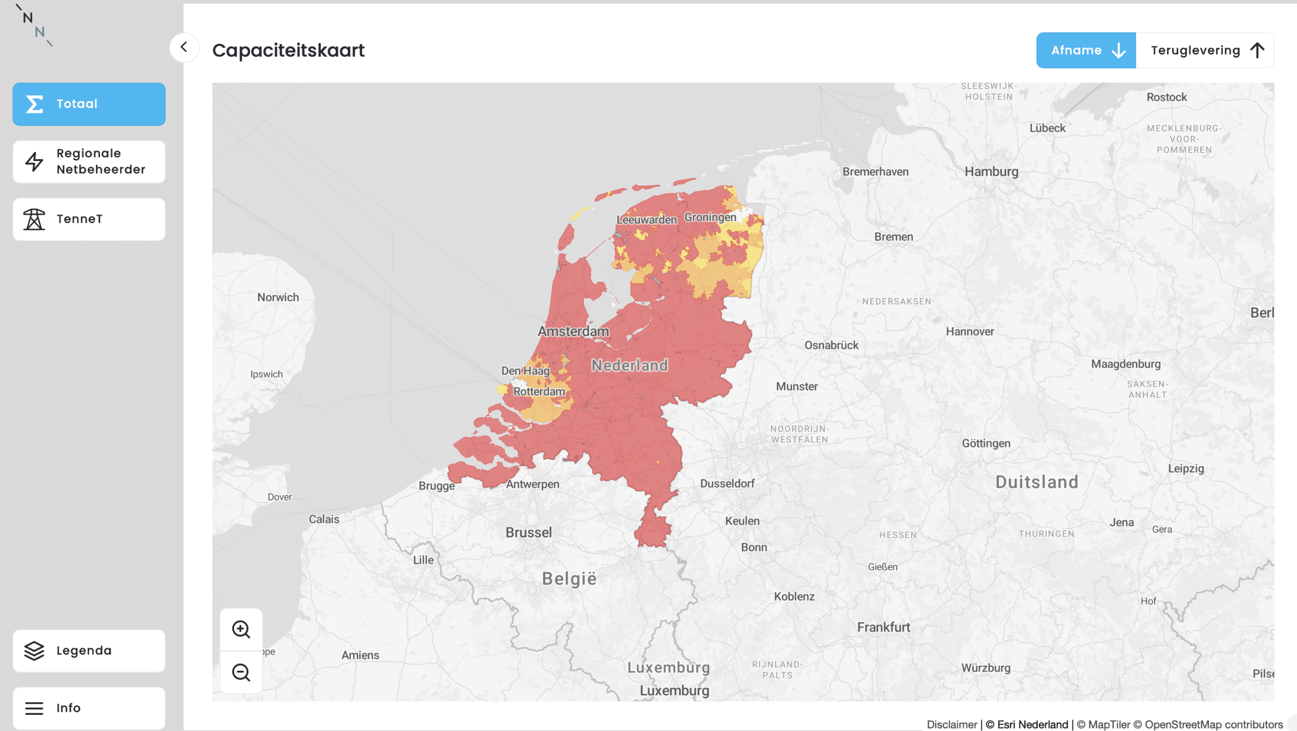 Netcongestiekaart Nederland